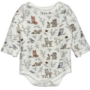 HB Hudson Baby Enchanted Forest Woodland Creatures Quilted Baby One Piece 3-6M